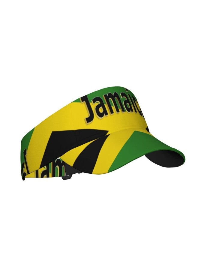 ASYG Vintage Jamaica Flag Jamaican Hats Sun Visor Sun Sports Adjustable Visor Hat for Men Women Black Gold Green - Image 2